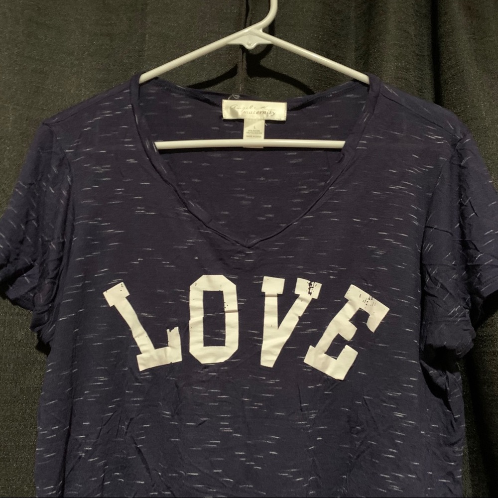 NAVY BLUE MATERNITY V- NECK SHIRT